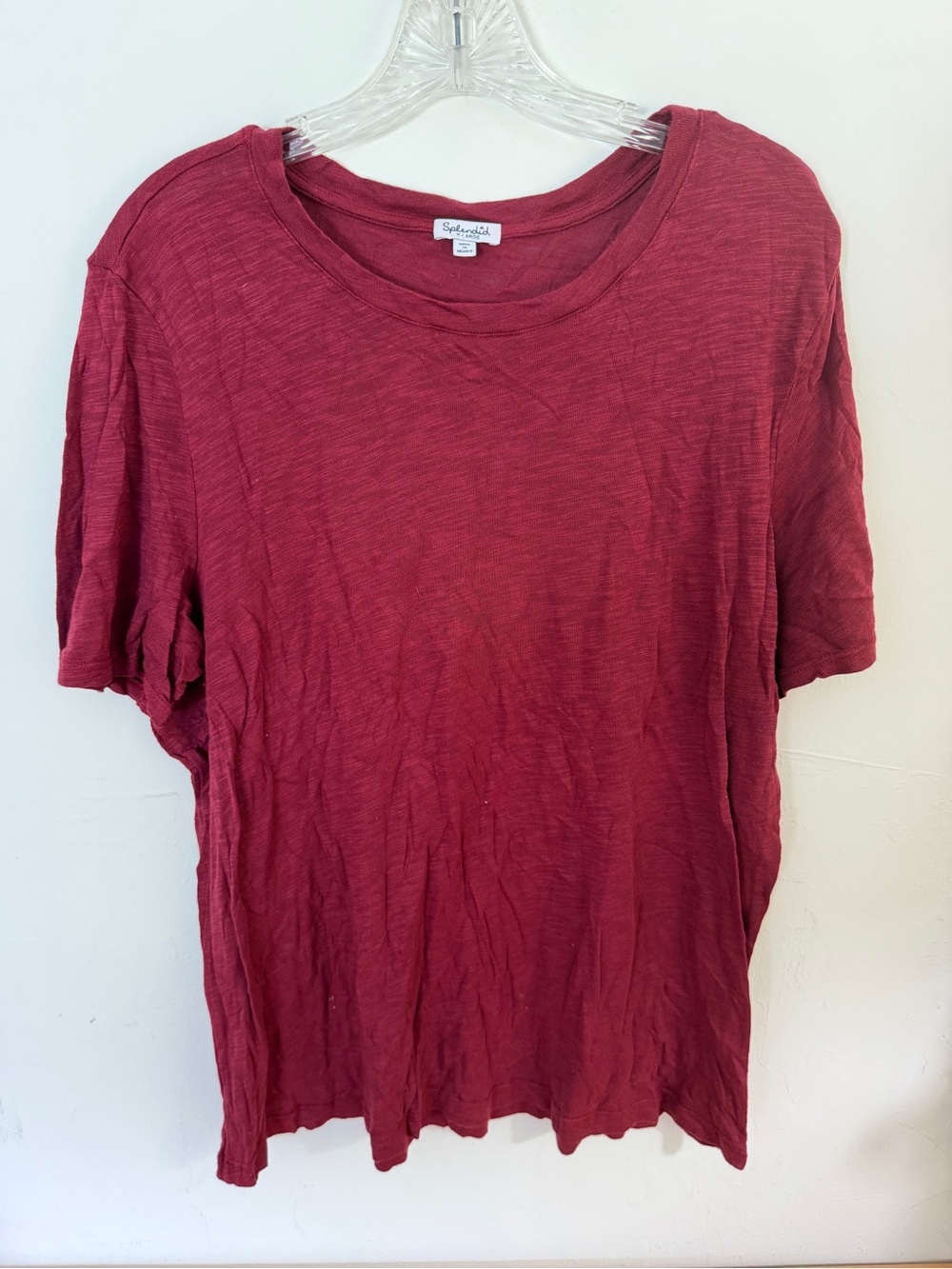 Splendid Crewneck Tee in Berry Red